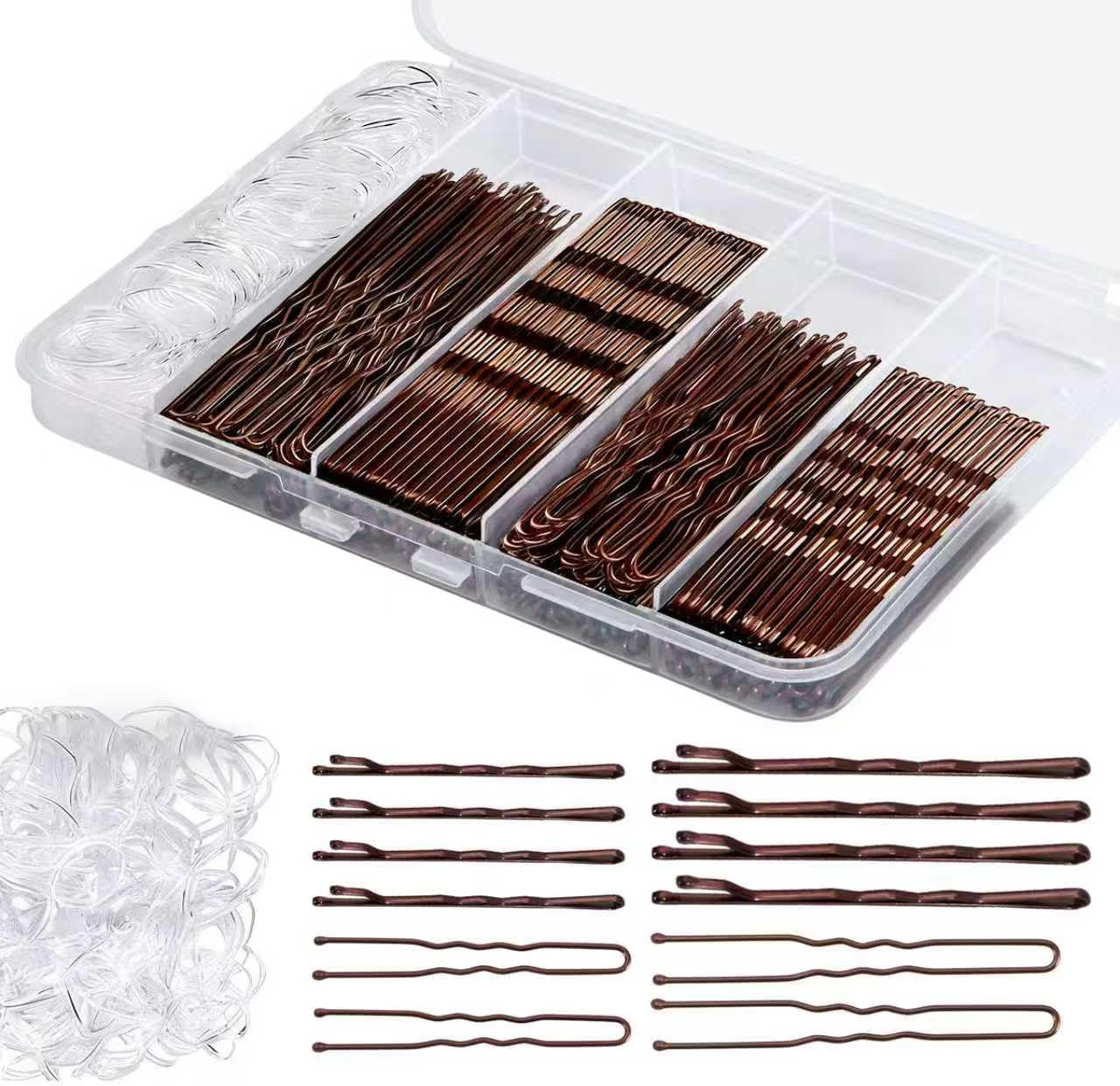 Guohutong 300 piece bobby pins hair kit front view showcasing organizer box
