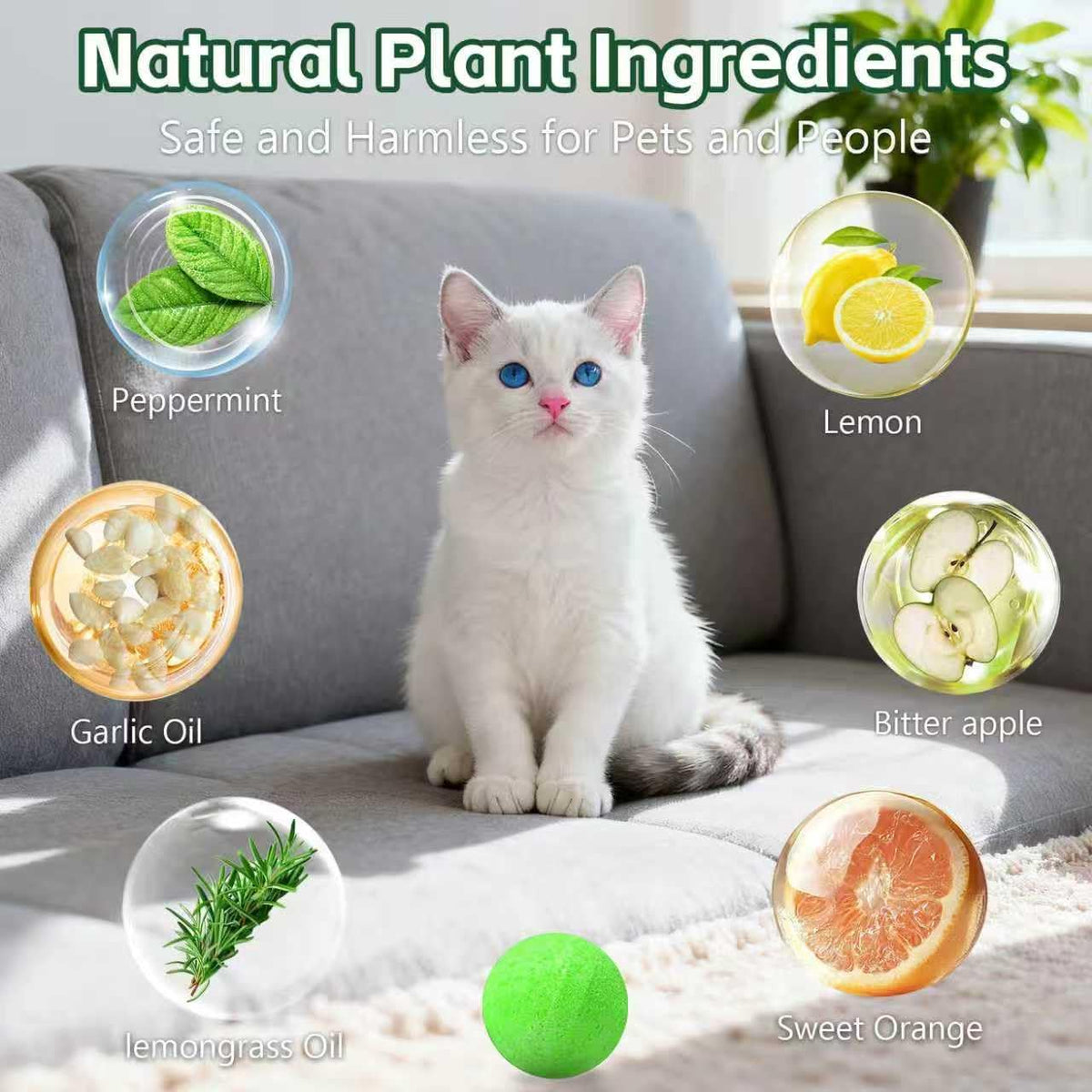 Ialterll natural peppermint oil cat deterrent balls in mesh bag
