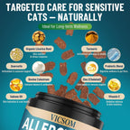 VICSOM seasonal allergy relief for cats showcasing skin and coat benefits