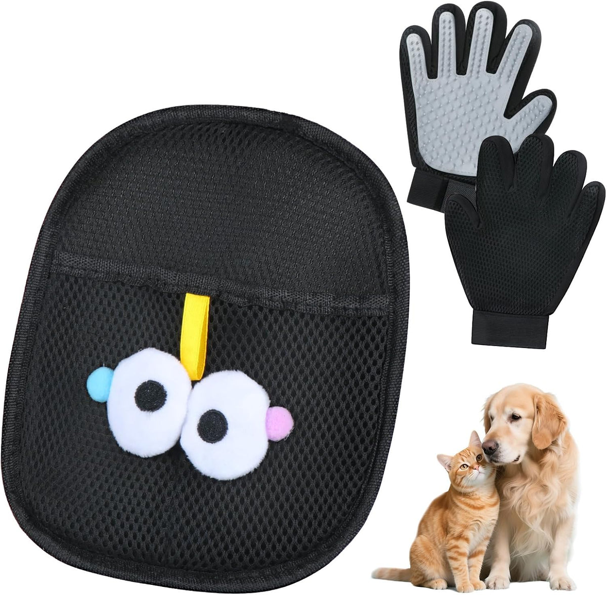 Zqjkle pet hair removal glove front view for cats and dogs