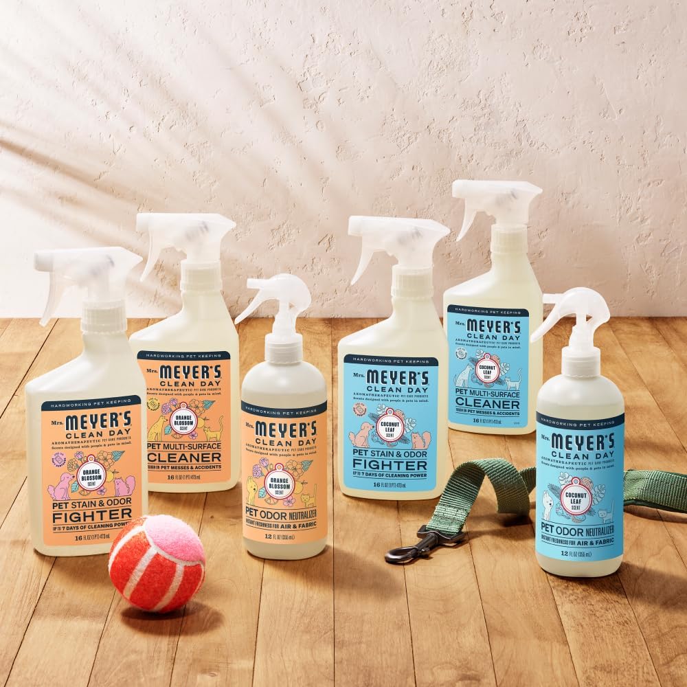 Natural essential oil infused pet deodorizer spray bottle in Coconut Leaf scent.