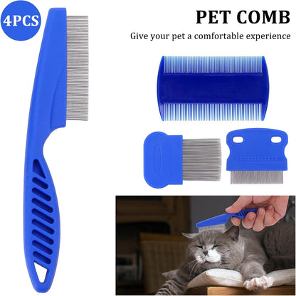 Close up of Molain stainless steel flea comb for cats and dogs