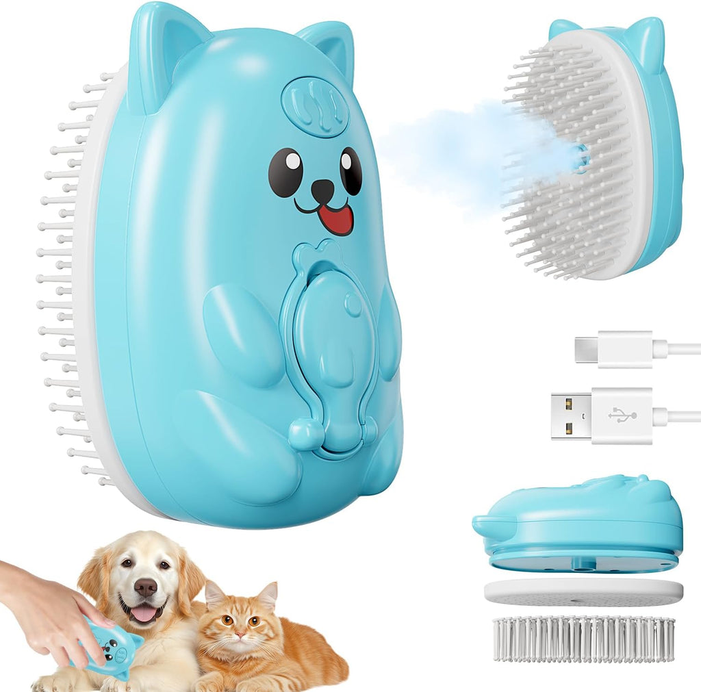 Removing loose collected fur from the silicone massage pet comb easily