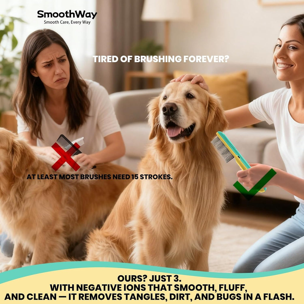 Smoothway electric flea comb with included cleaning brush