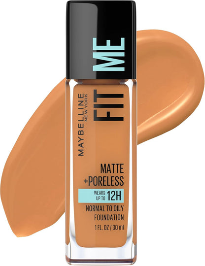 Maybelline Fit Me Matte + Poreless Liquid Oil-Free Foundation Makeup, Classic Tan, 1 Count (Packaging May Vary) - Image 14