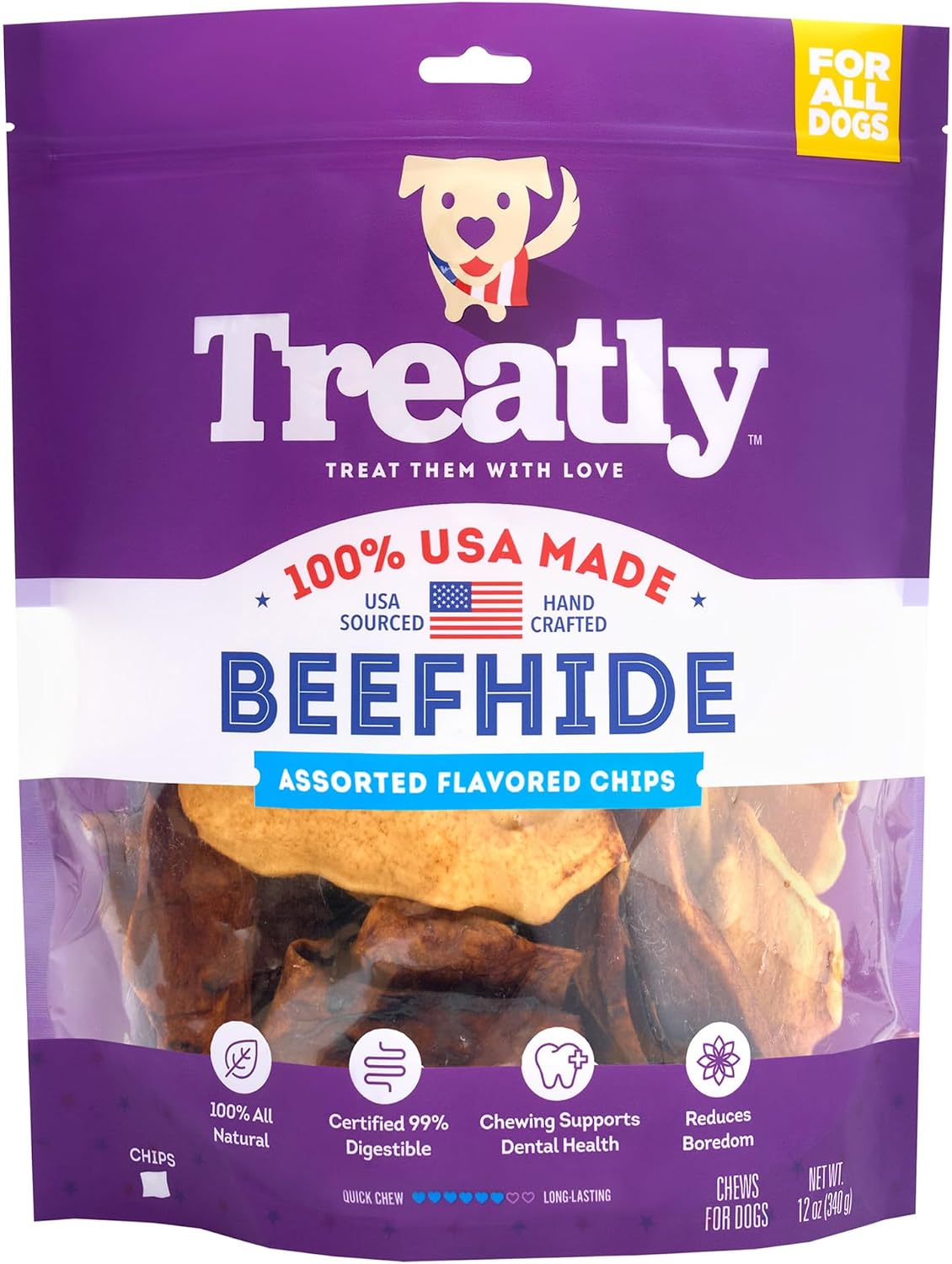 USA Beefhide Chips Dog Chew Treats - Chicken & Beef Flavor, 12oz/2 Pack - Image 11