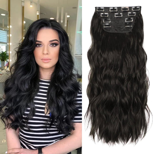 ZQIAN BEAUTY black hair extensions front view showing full curly volume