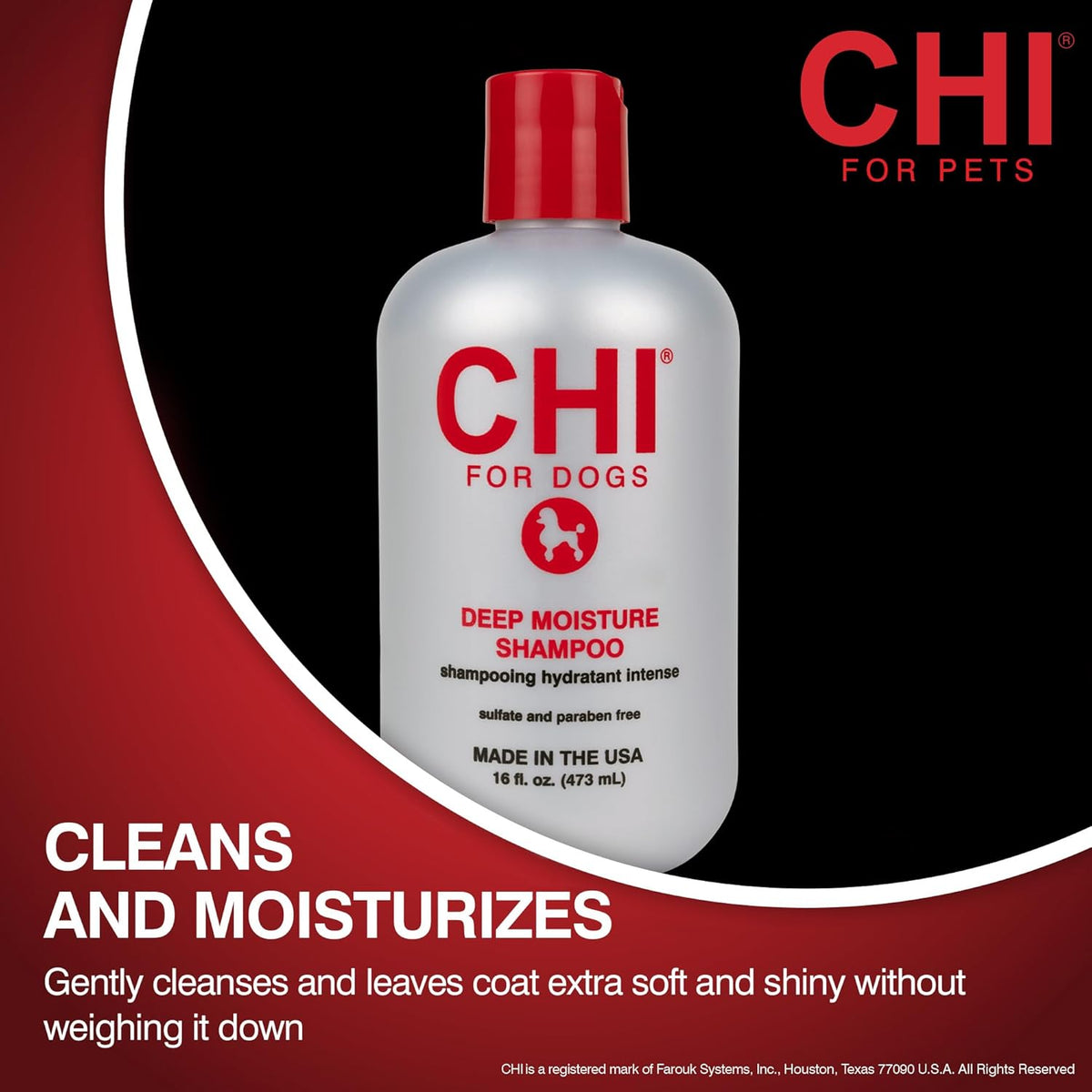 CHI hydrating dog shampoo for dry skin texture