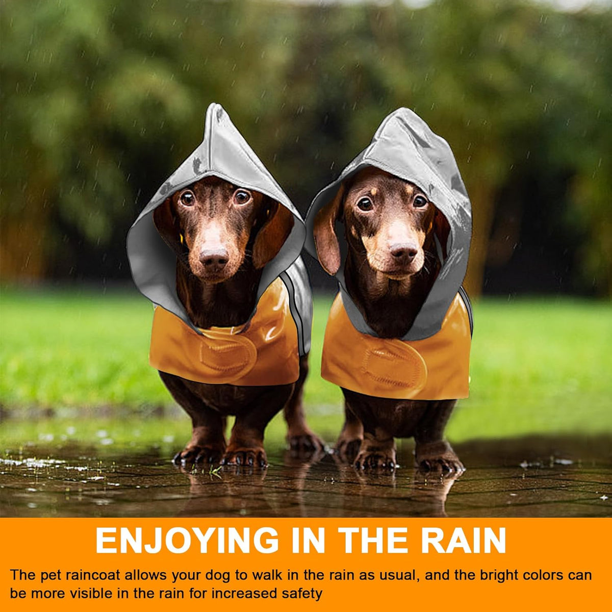 Havenfly hooded dog jacket in grey showing the breathable 100 percent polyester fabric texture.