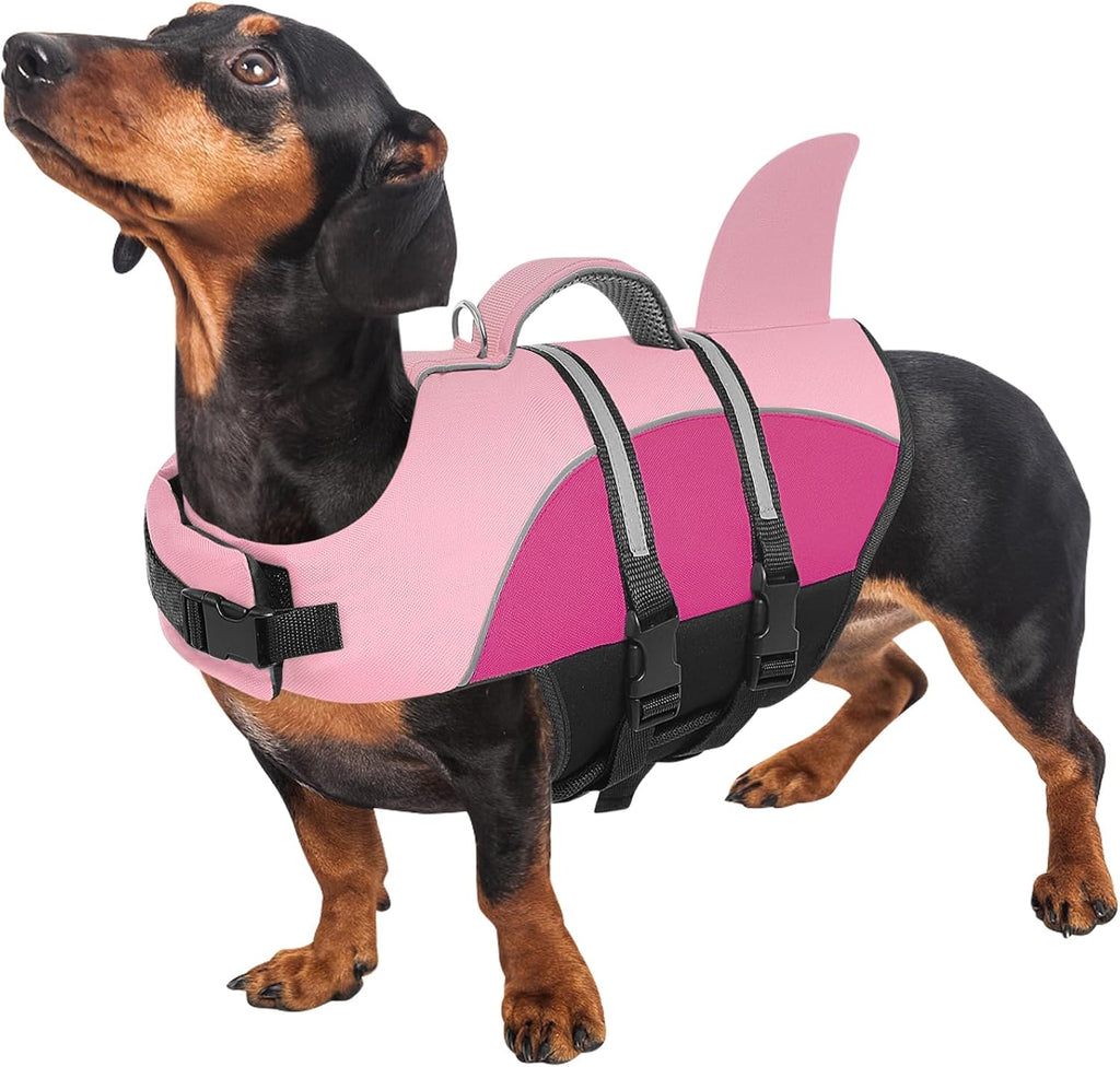 Queenmore Dog Life Jacket Small Dog Life Vest for Swimming Boating in Pool Lake with Shark Fin, Rescue Handle, Leash Hook, Reflective Strip,Light Weight - Image 10