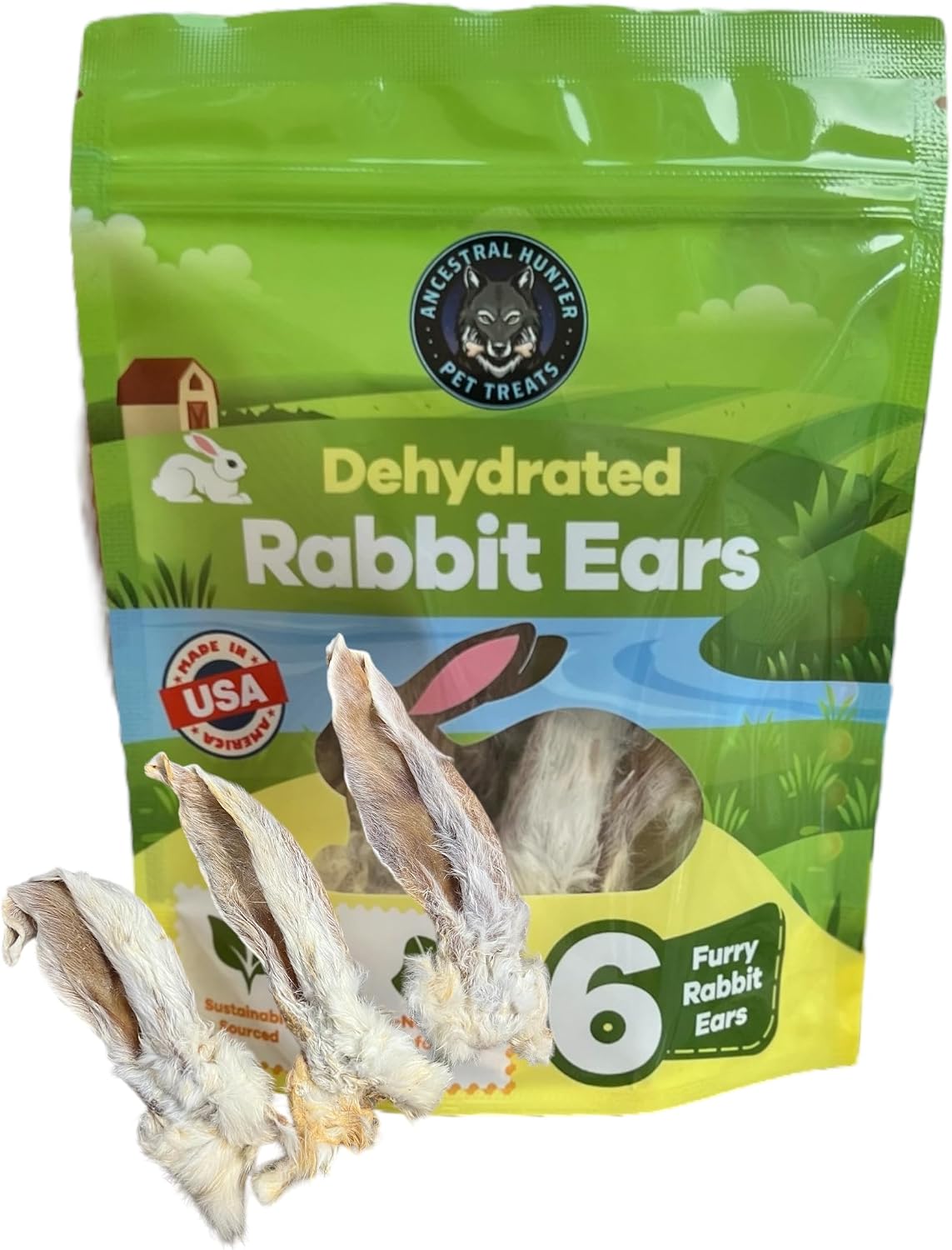 Professional product photography of rabbit ears pet treats