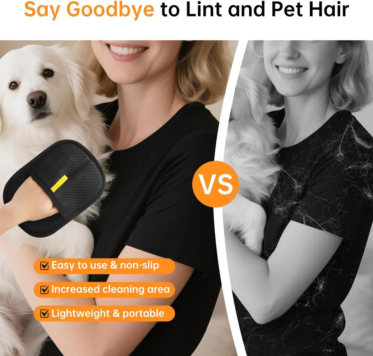Side view of INABULETWO electrostatic pet hair remover tool