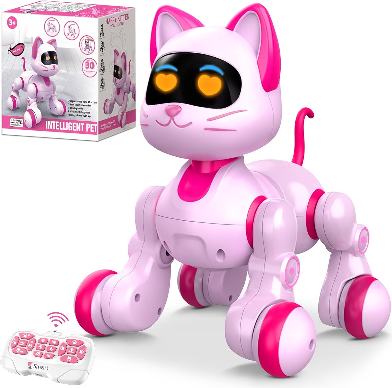 Uiopy Robot Cat Interactive Toy front view with remote control