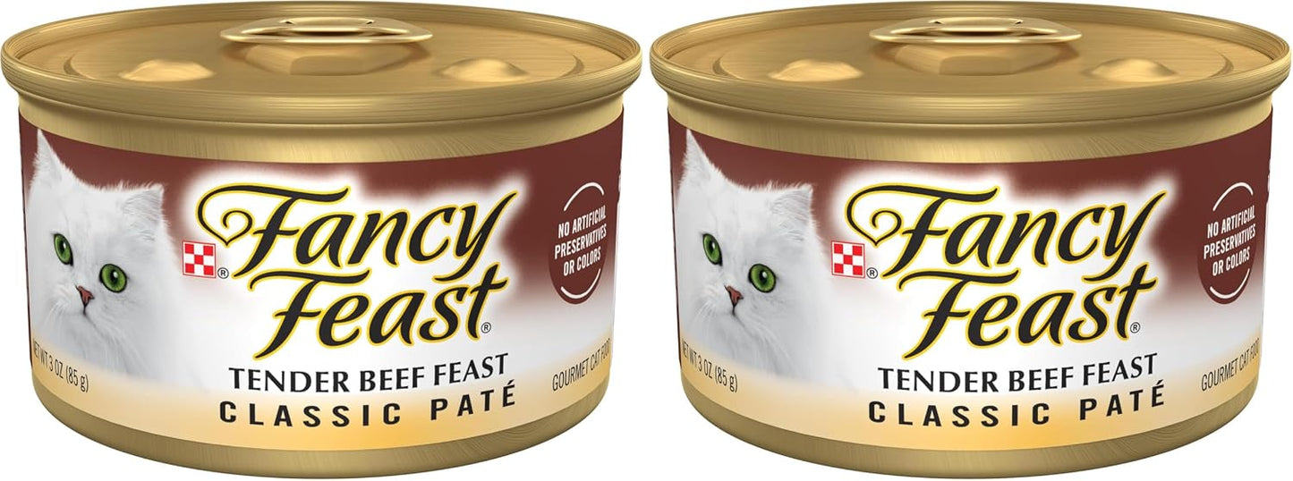 Purina Fancy Feast Tender Beef Feast Classic Grain Free Wet Cat Food Pate - (Pack of 24) 3 oz. Cans - Image 10