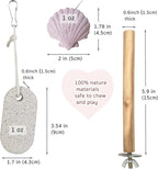 Natural wood bird perch stand with metal bolt for cage installation