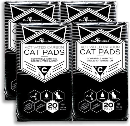 Paw Inspired Cat Pads, Generic Refills for Tidy Cats Breeze Litter Box System, Disposable Kitty Litter Liners for Easy Cleaning, Super Absorbent Pee Pads, 16.9 x 11.4 Inch (Carbon, 20 Count) - Image 9