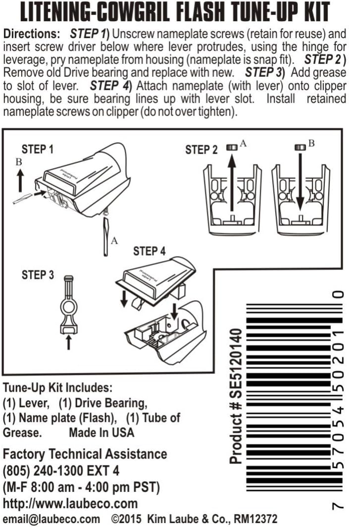 Laube professional animal grooming clipper tune up package