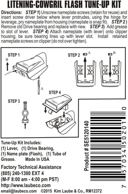 Authentic Laube replacement parts kit packaging featuring the flash lighted nameplate assembly.