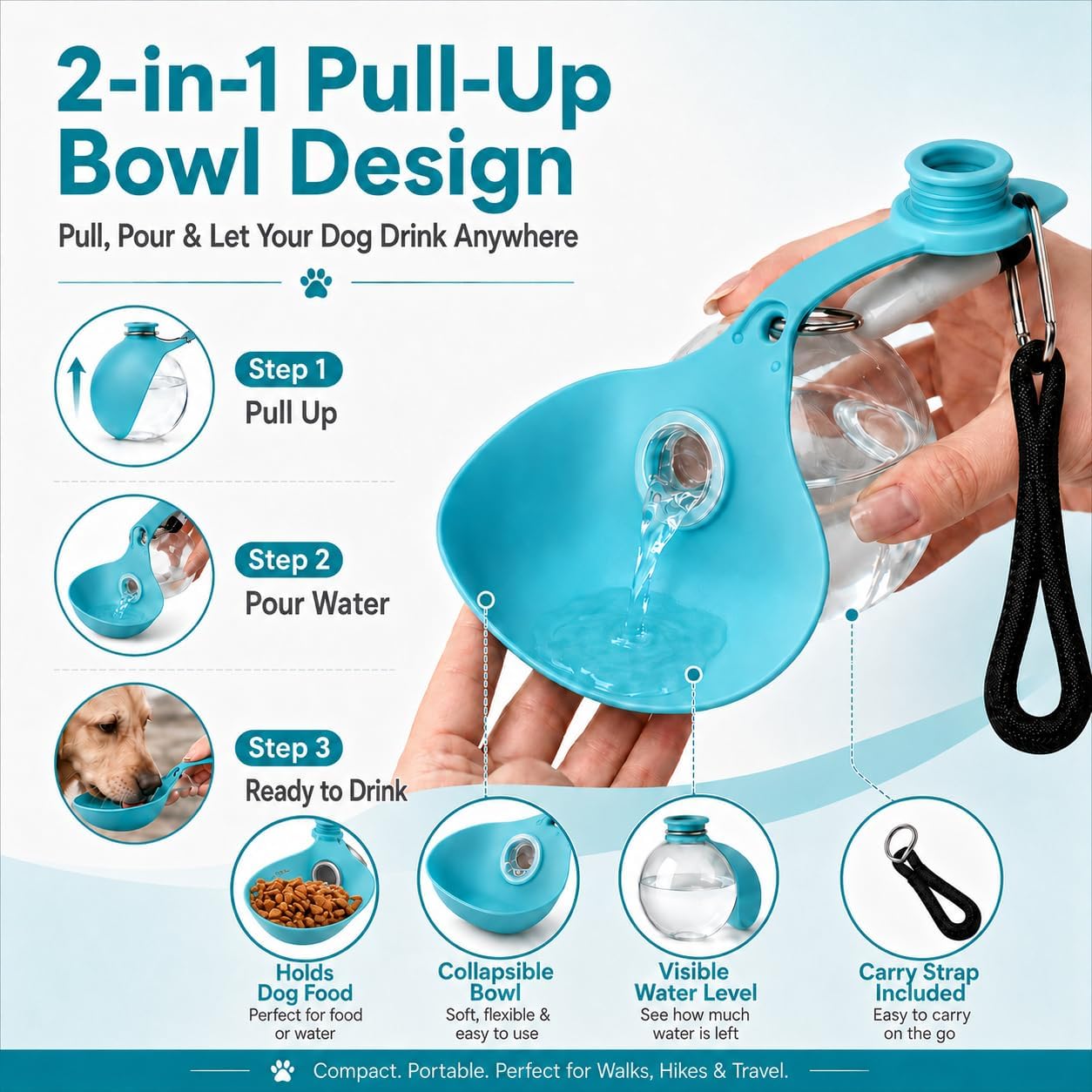 Vadeny small breed dog dispenser highlighting the durable construction of the food-grade silicone bowl