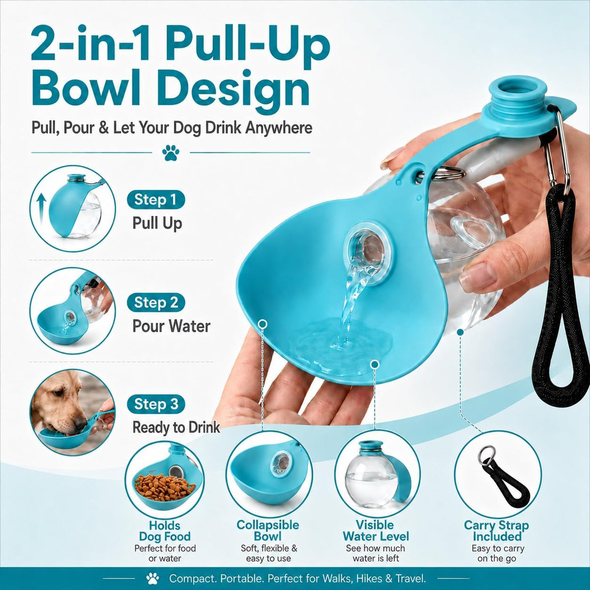 Vadeny small breed dog dispenser highlighting the durable construction of the food-grade silicone bowl