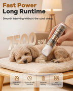 Veeconn rechargeable cat hair shaver showing micro trimmer head for paws