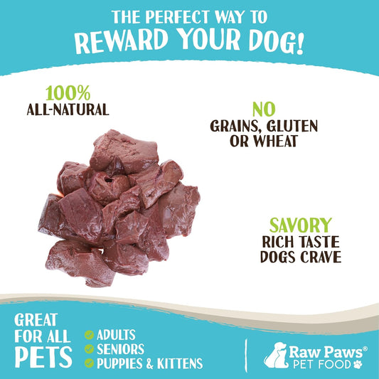 Raw Paws USA sourced natural beef liver dog and cat food packs