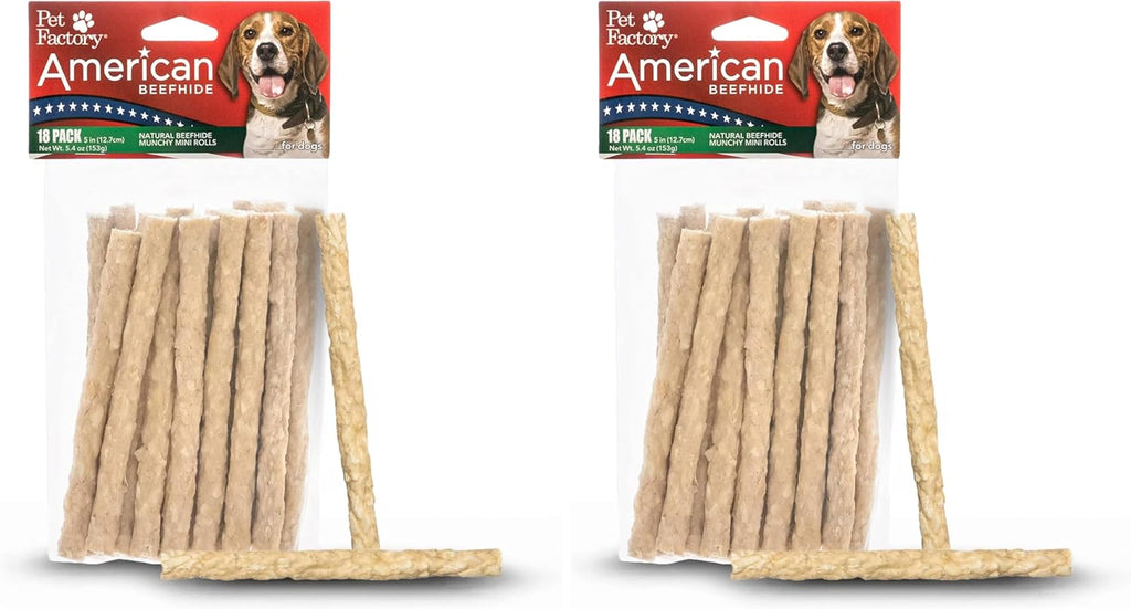 Pet Factory American Beefhide 5" Munch Mini Rolls Dog Chew Treats - Natural Flavor, 40 Count/1 Pack - Image 10