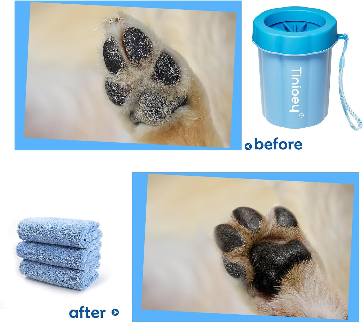 Lick safe organic pet paw balm included in Tinioey washing set