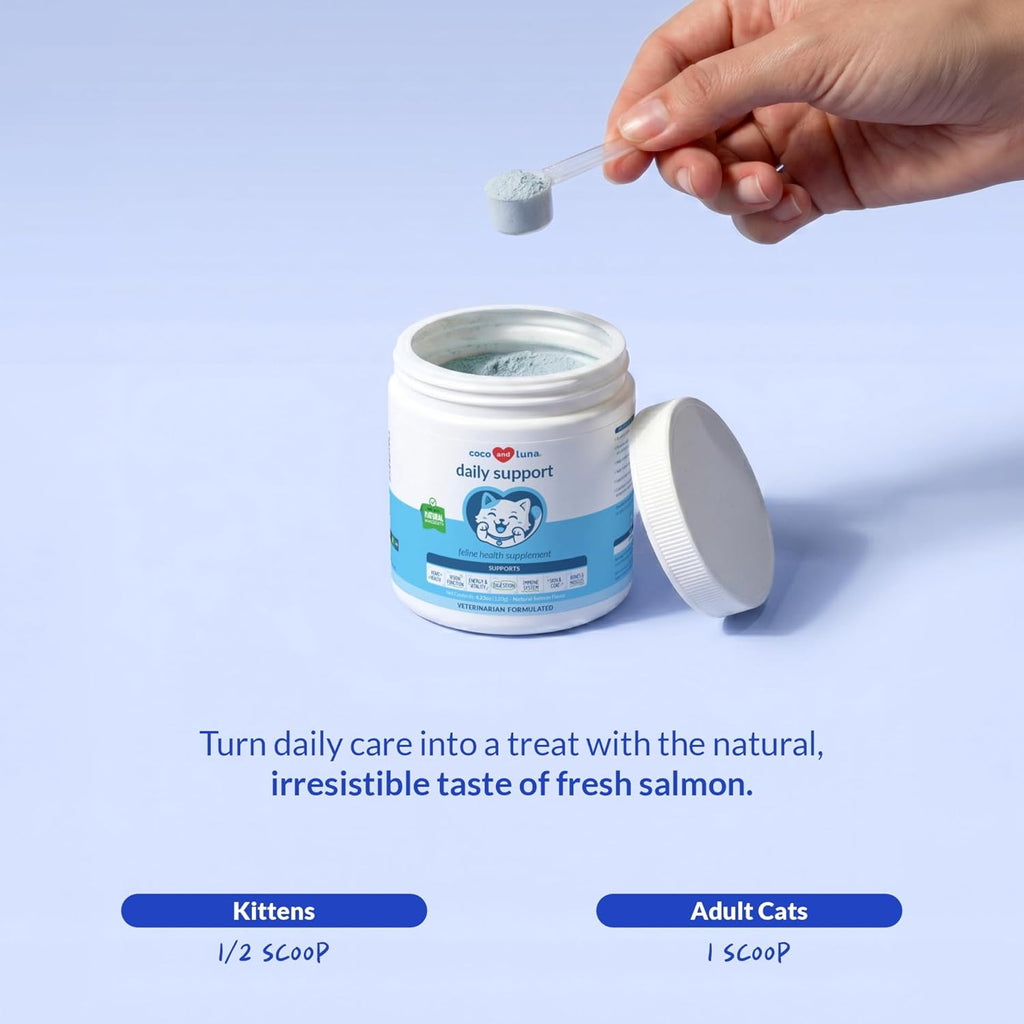 Instructions for mixing multivitamin powder into cat food