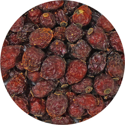 Exotic Nutrition small pet rose hip treats back label showing ingredient list and guaranteed nutritional analysis