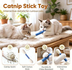 Close up of orange felt cotton swab catnip toy texture
