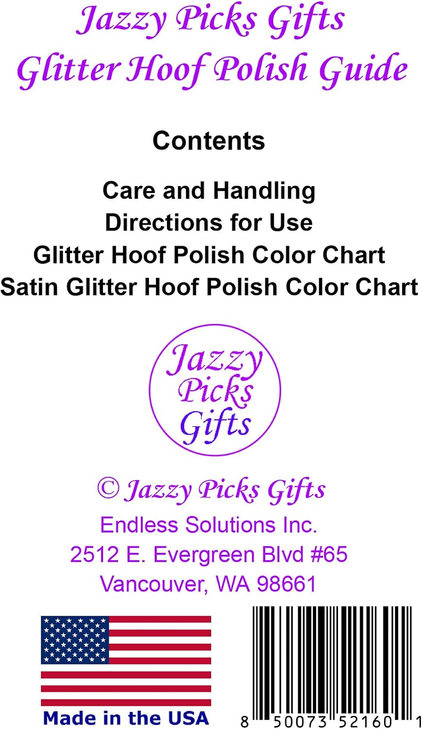 Twinkle Toes equestrian glitter hoof polish bottle showing 4 Ounce packaging and product labels.
