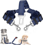 SlowTon Dog Seat Belt, Double Dog Seatbelt Adjustable Vehicle Safety Leash with Elastic Bungee Buffer, Reflective No Tangle Y Shape Two Dog Harness Seat Belt Splitter for Pets Car Trip (Black, M) - Image 11