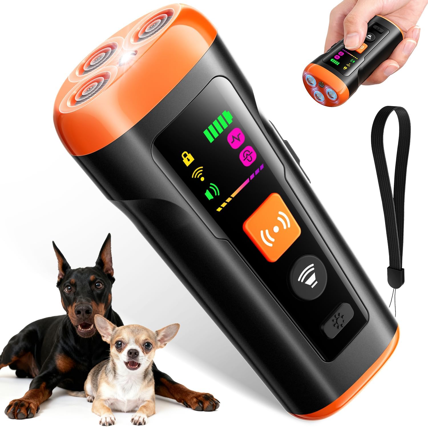 Mzorts 3X ultrasonic dog bark deterrent device front view