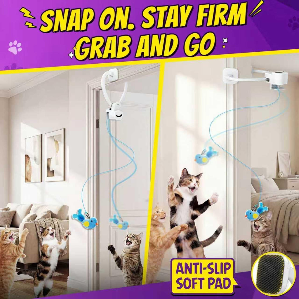 Aoioploa safe breakaway connector and elastic cord details on automated pet toy