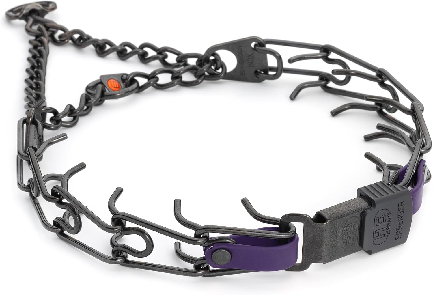 Herm Sprenger Black Stainless Steel Dog Collar with Quick Release ClicLock Buckle and Biothane Insert Training Collar Made in Germany (Black, 16in x 2.25mm(Neck Size up to 13-14in)) - Image 13