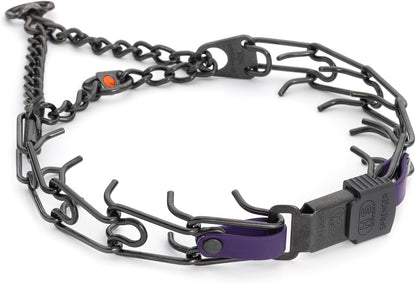 Herm Sprenger Black Stainless Steel Dog Collar with Quick Release ClicLock Buckle and Biothane Insert Training Collar Made in Germany (Black, 16in x 2.25mm(Neck Size up to 13-14in)) - Image 13
