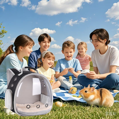 Portable Small Animal Backpack Travel Breathable Pet Carrier Bag Cages for Guinea Pig, Rabbit, Bearded Dragon, Squirrel, Tortoise, Bird, Lizard, Sugar Glider - Image 6