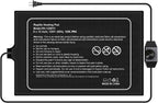 Close up view of the printed safety warnings and model specifications on the COSYTOUR heat mat.