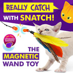 Cat Amazing interactive teaser stick with modular magnetic attachment detaching during play