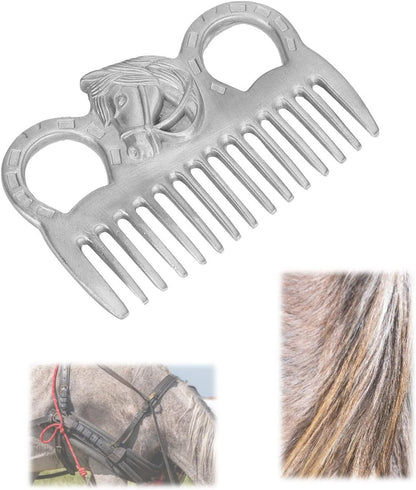 Cyrank metal horse grooming comb front view