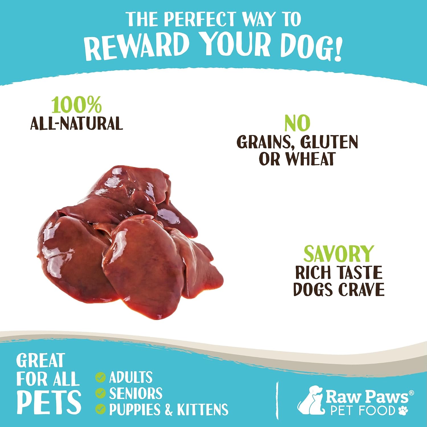 Raw Paws frozen chicken liver log packaging detail