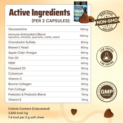 USA imported YYTKMY dog allergy remedy packaging showcasing authentic pet care standards.