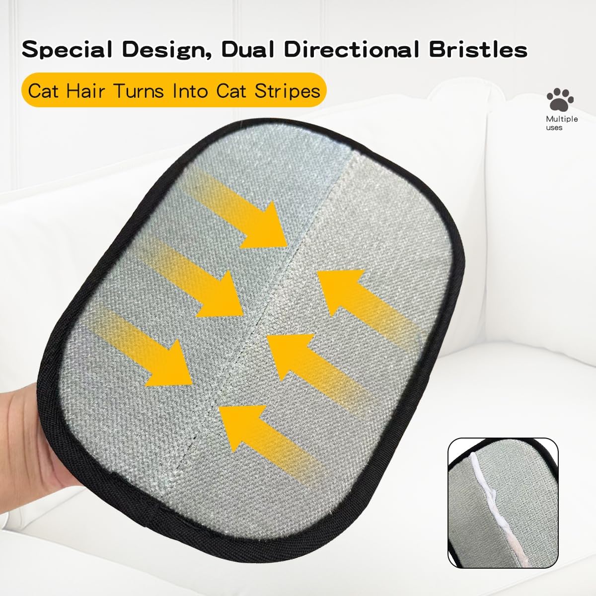 Dual directional texture on CAIBAO pet hair glove mesh