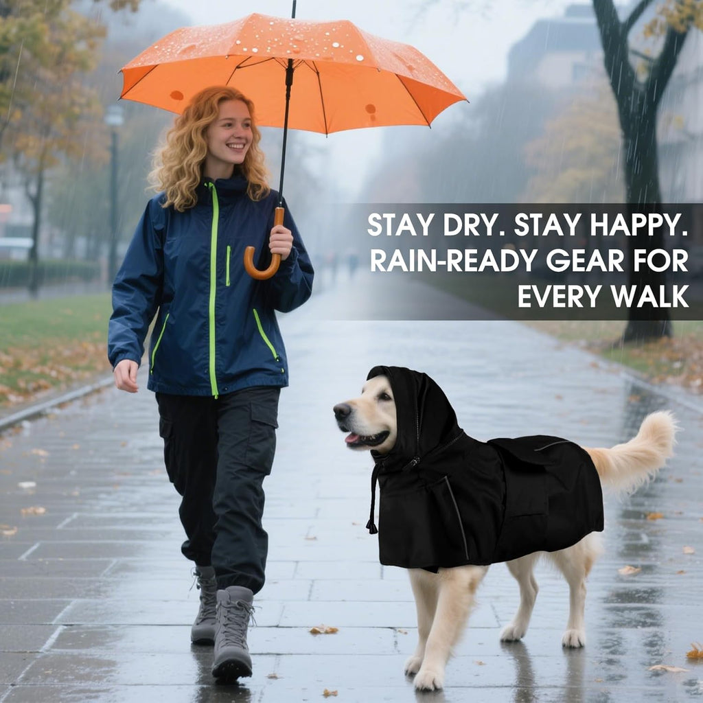 Adjustable hook and loop waistband on black large pet coat