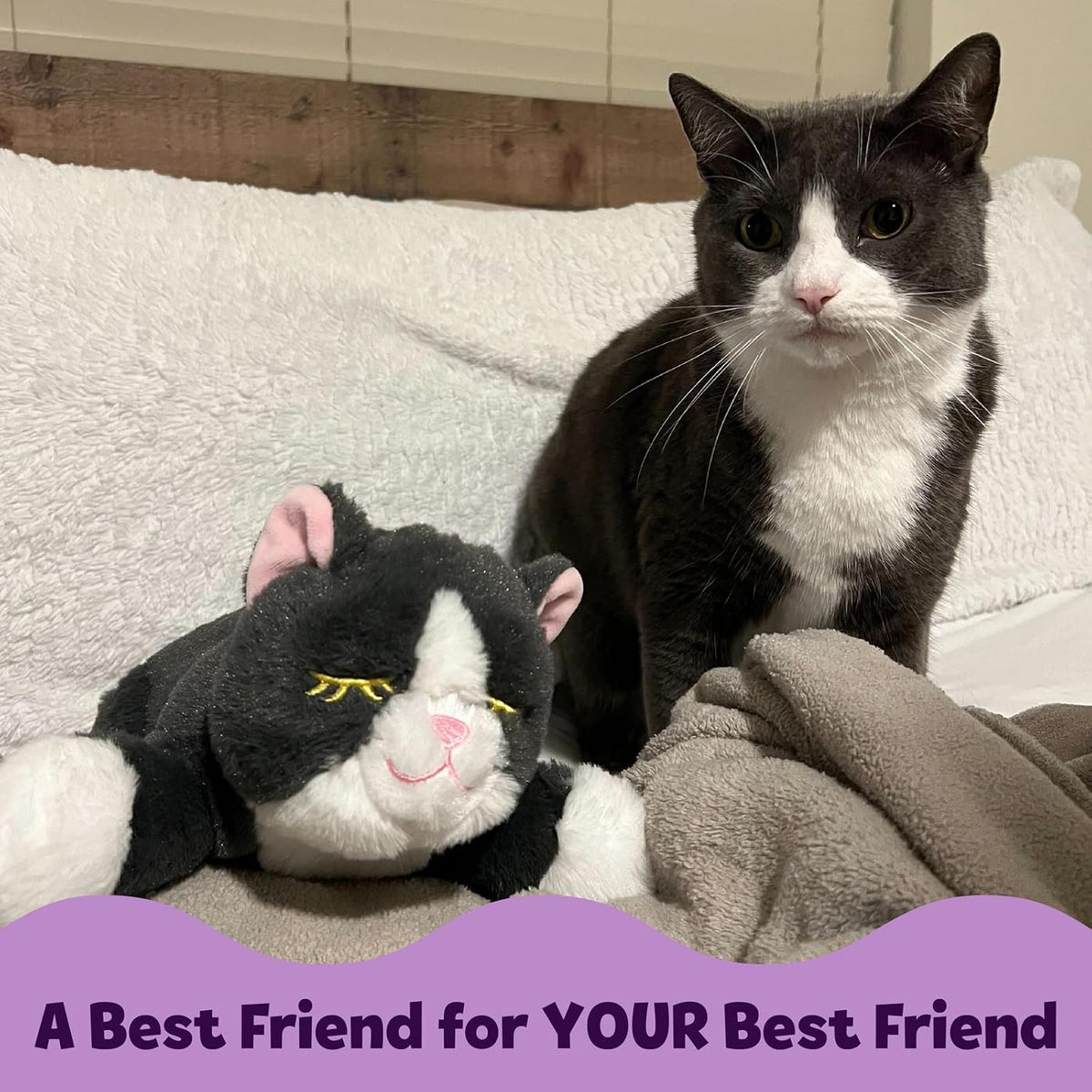 Machine washable heartbeat cat plush toy with electronic components removed