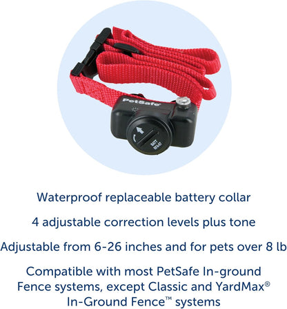 PetSafe deluxe ultralight containment collar highlighting the battery compartment area.