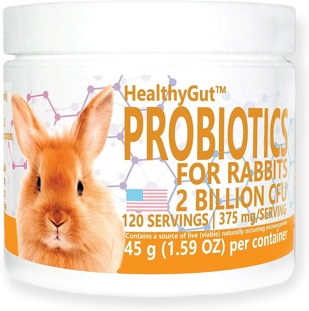 Equa Holistics HealthyGut Probiotics for Rabbits front view packaging