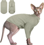 Dentrun Sphynx hairless cat turtleneck sweater front view