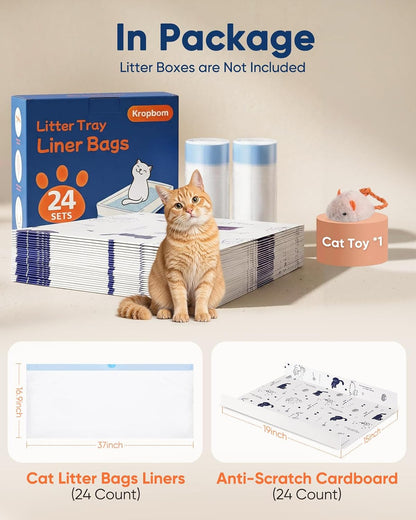 KropBom tear resistant cat waste bags with drawstring closures